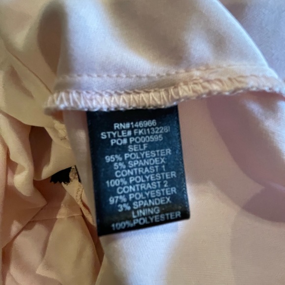 Crystal Doll Black & Blush Pink Flocked Floral Dress 7 (jrs.) FREE SHIP - Picture 5 of 5